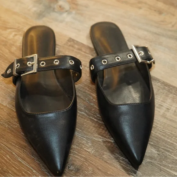 Billini Black Leather Mules - Picture 2 of 4